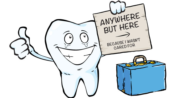 sad tooth hitchhiking to anywhere but here FirstBite Essendon dentist Melbourne