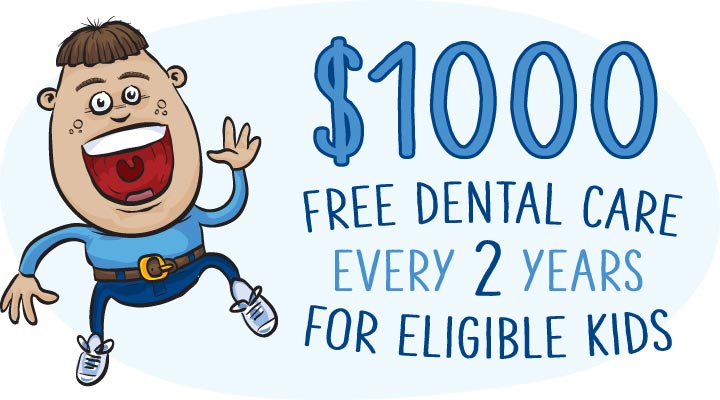 $1000 free dental care for eligible kids every 2 yeras Child Dental Benefits Schedule CDBS Medicare bulk billing dentist