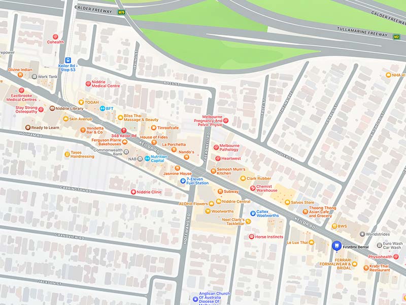Niddrie-Keilor Road Shopping Preceinct Essendon dental clinic Melbourne